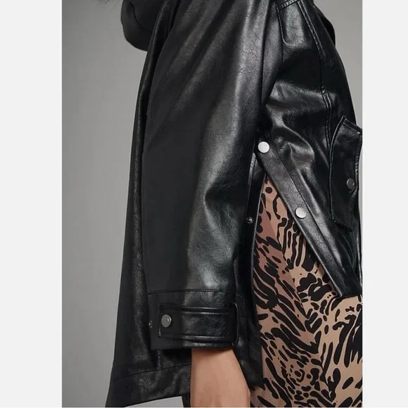 Anthropology X Pilcro Faux-Leather Hooded Jacket - Picture 4 of 11